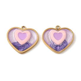 304 нержавеющей стальной эмали подвески, с окрашенного распылением, сердце прелести, ионное покрытие (ip), реальный 18 k позолоченный