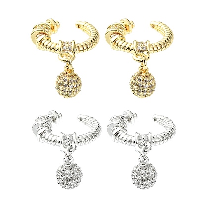 Серьги-каффы из латуни с микропаве и кубическим цирконием, без кадмия и без свинца, долговечный