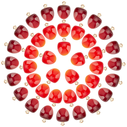 40 шт 2 цвета пластиковые подвески, с золотистыми пластиковыми петлями ccb, черри прелести