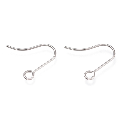 304 Stainless Steel Earring Hooks, Ear Wire, with Horizontal Loop
