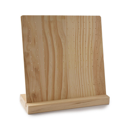 Présentoirs de boucles d'oreilles en bois inclinés, support organisateur de boucle d'oreille de table avec base, rectangle