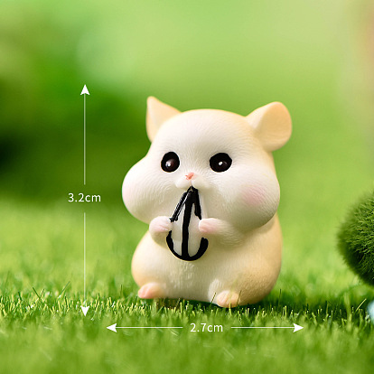 Cute Resin Hamster Figurines, for Dollhouse, Home Display Decoration