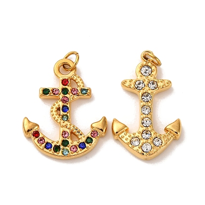 304 из нержавеющей стали горный хрусталь подвески, амулет якоря и руля, с целью перехода в кольце, ионное покрытие (ip)