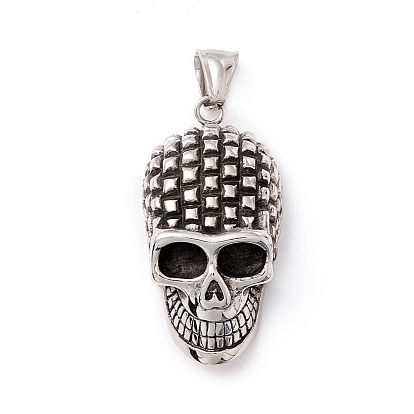 Tibetan Style 304 Stainless Steel Pendants, Skull