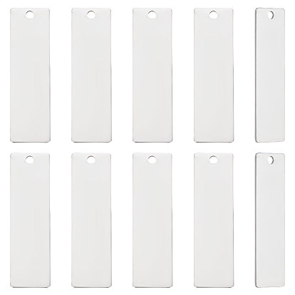 30 шт. 201 подвески из нержавеющей стали, штамповка пустой метки, прямоугольные