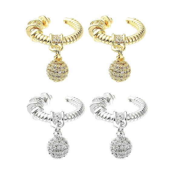 Серьги-каффы из латуни с микропаве и кубическим цирконием, без кадмия и без свинца, долговечный