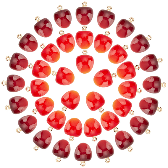 40 шт 2 цвета пластиковые подвески, с золотистыми пластиковыми петлями ccb, черри прелести