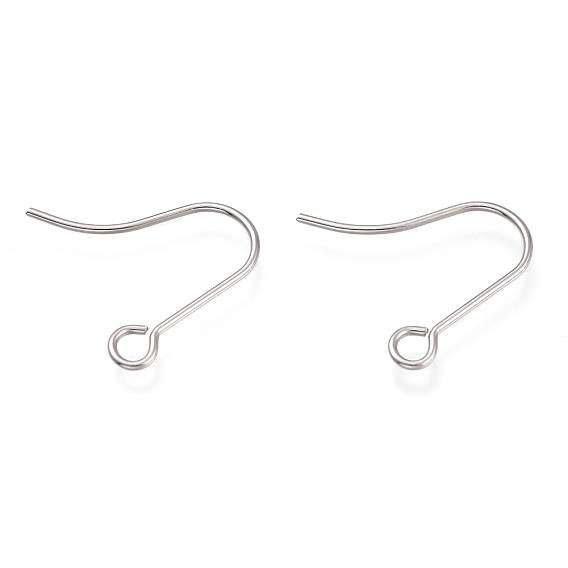 304 Stainless Steel Earring Hooks, Ear Wire, with Horizontal Loop