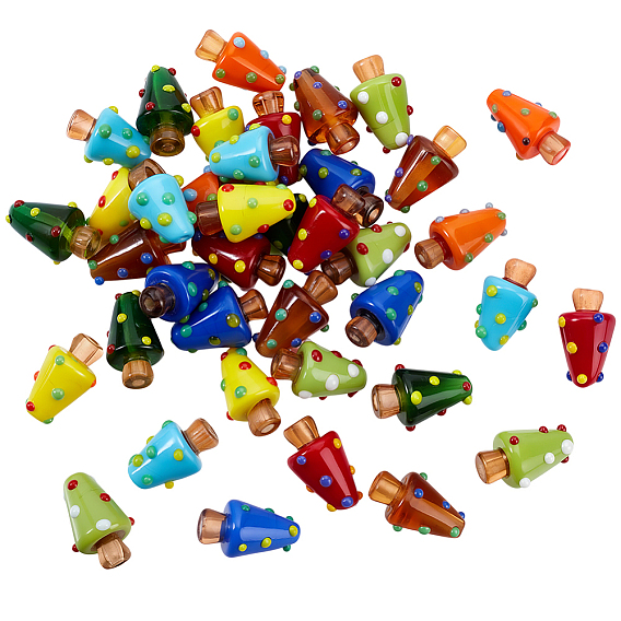 48шт 8цвета бусины ручной работы лэмпворк неровные, грибные прелести