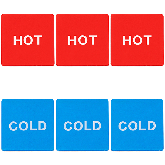 8шт 2 цвета акриловые публичные знаки, маркировка горячей и холодной воды для крана
