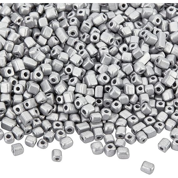 2000шт 6/0 стеклянные бусины с покрытием из запекаемой краски, металлических цветов, круглое отверстие, кубические