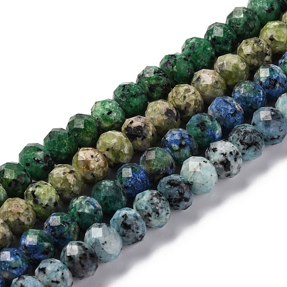 Природных кунжута яшмы бисер нитей, окрашенные, граненые, рондель