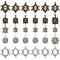 30Pcs 5 Style Alloy Tibetan Style Rhinestone & Pendant Cabochons Setting Sets, Turtle