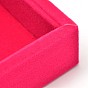 Wooden Cuboid Jewelry Presentation Boxes, Covered with Velvet, 6 Compertments, 20x15.2x3.2cm