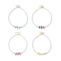 ABS Plastic Imitation Pearl Beaded Necklaces,  Natural Quartz Crystal Points Bead Necklaces, Dyed