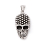 Tibetan Style 304 Stainless Steel Pendants, Skull