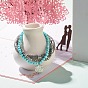 3Pcs 3 Style Handmade Polymer Clay Heishi & Natural Howlite Beaded Stretch Bracelets Set with Leaf Charm for Women