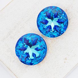 K 9 cabochons en verre strass, diamant, point arrière et dos plaqué, facette