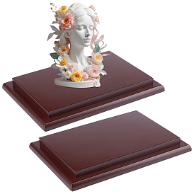 2Pcs Wood Display Basements, for Gemstone, Mini Vase Display, Rectnagle