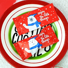 Christmas Theme Plastic Heat Seal Candy Packing Bags, Bakeware Accessoires, Red