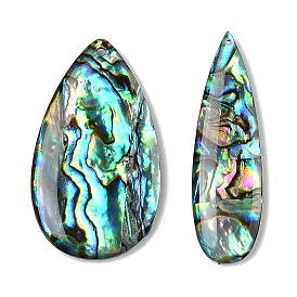 Natural Paua Shell Pendants, Teardrop Charms