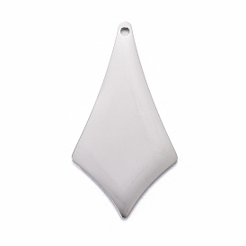 Pendentifs en acier inoxydable, estampillage d'une étiquette vierge, losange