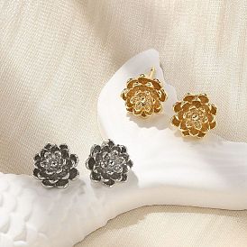 Латунь серьги, цветок