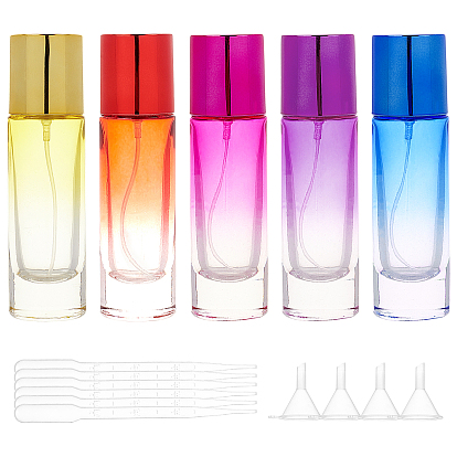 Glass Spray Bottles, with Aluminium Oxide Dust Cap, Perfume Bottle, with Plastic Dropper, Plastic Funnel Hopper