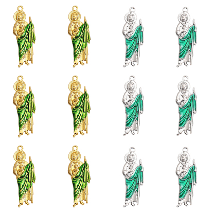 12шт 2 цвета сплав эмаль большие подвески, Сан Джудас Тадео, религия