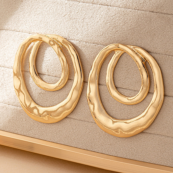 Серьги сплава, двухслойное кольцо