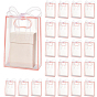 24 pièces de sacs cadeaux fourre-tout en plastique PP, rectangle, avec 1 ruban en maille polyester