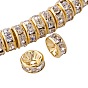 Rondelle Messing Strass Zwischenperlen, Klasse aaa, gerade Flansch, Nickel frei, 8x3.8 mm, Bohrung: 1.5 mm