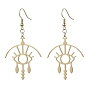 Hollow Eey 201 Stainless Steel Dangle Earrings, with Brass Earring Pins