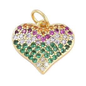 Стойки обшивки латунные подвески, сердце прелести, с кубического циркония, долговечный, без свинца и без кадмия, с целью перехода в кольце