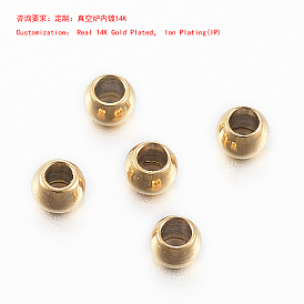 304 Stainless Steel Beads, Round, Ion Plating(IP)