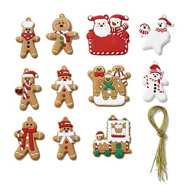 PVC Hanging Decorations, with Cord, Christmas Theme, Mixed Shapes