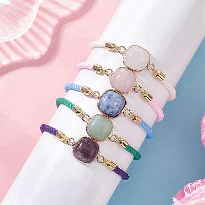 Браслеты из бусин из натуральных драгоценных камней, Браслеты из витого нейлонового шнура для женщин