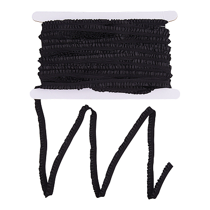 30 ярдов полиэстеровой плиссированной эластичной кружевной отделки, эластичная кружевная лента для отделки бахромы для шитья украшения