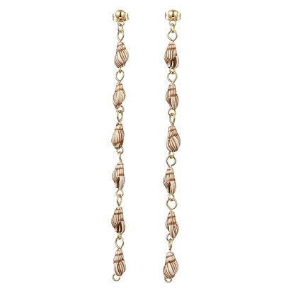 Акриловые серьги-гвоздики в форме ракушки, длинные серьги-капли из сплава