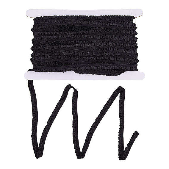 30 ярдов полиэстеровой плиссированной эластичной кружевной отделки, эластичная кружевная лента для отделки бахромы для шитья украшения