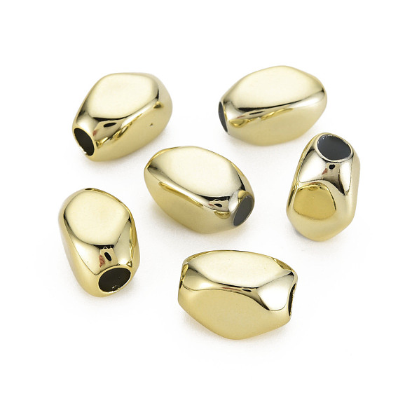 UV Plating Acrylic European Large Hole Beads, Nuggets