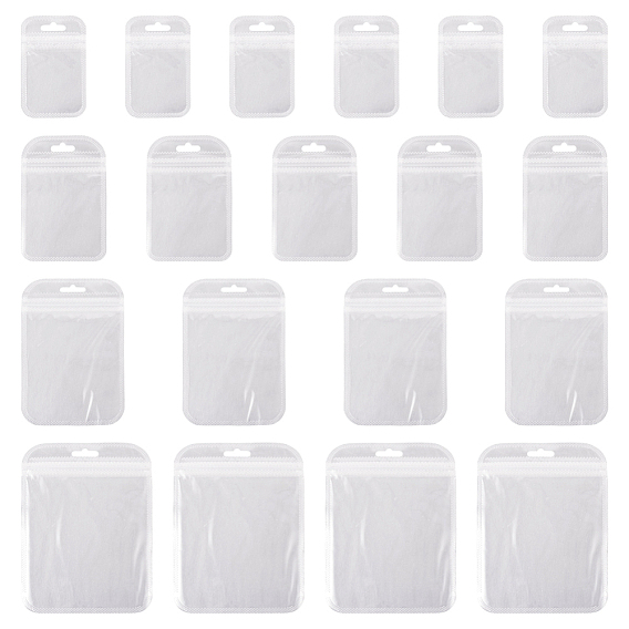 100шт 4 стили прозрачные пластиковые пакеты с застежкой-молнией, многоразовые упаковочные пакеты, прямоугольные