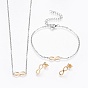 304 définit bijoux en acier inoxydable, , colliers et boucles d'oreilles, infini