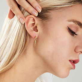 201 серьги-гвоздики с конусной подвеской из нержавеющей стали