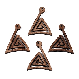 Natural Walnut Wood Pendants, Undyed, Triangle