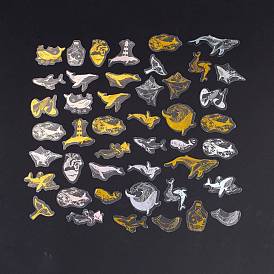 Waterproof Plastic Laser Adhesive Stickers, DIY Scrapbook Decorative Material Stickers, Mixed Color