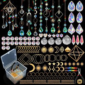 400Pcs DIY Glass Crystal Sun Catcher Hanging Decoration Sets