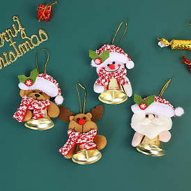 Christmas cartoon pendant Santa elk decoration pendant Christmas tree bell hanging ornament