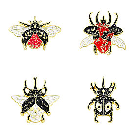 Beetle Badges, Golden Alloy Enamel Pins, Cute Cartoon Animal Brooch
