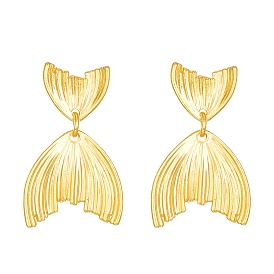 4 пары 2 цветные серьги-гвоздики из сплава, рыбий хвост